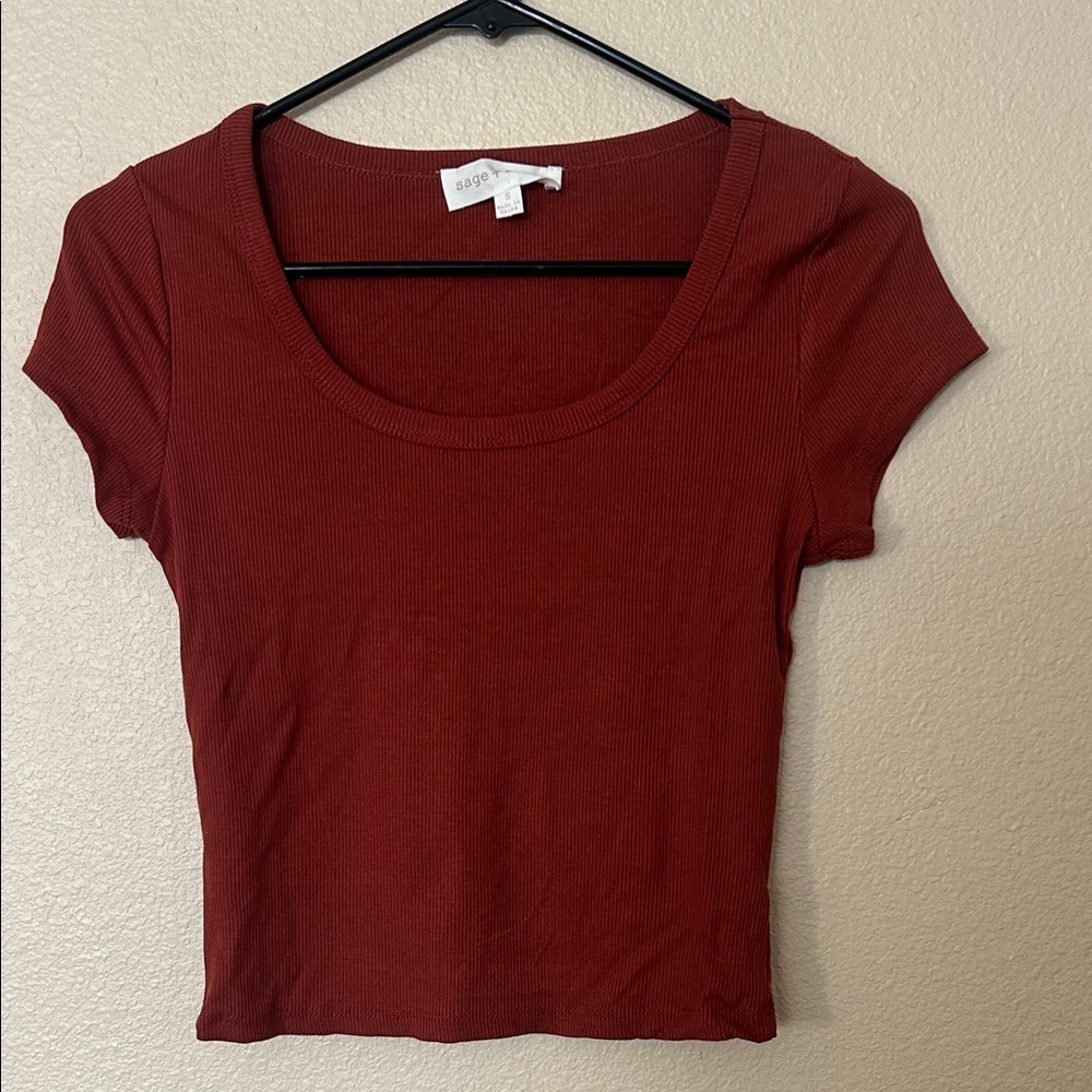 Women's Rust Ribbed Top